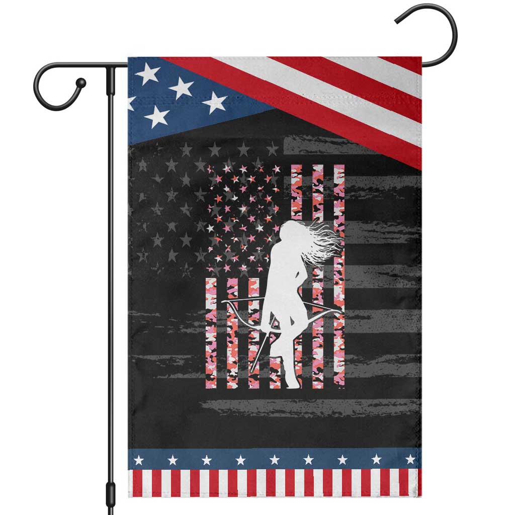 Patriotic Women Bow Hunter Garden Flag American Flag Pink Camo Gift TS12 Distressed Black Blue Print Your Wear