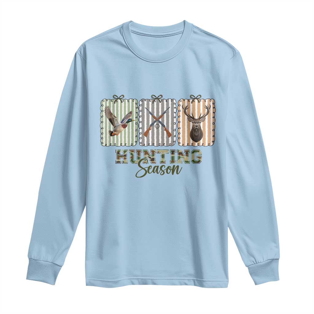 Hunting Season Long Sleeve Shirt Funny Hunter Wife Gift TS12 Light Blue Print Your Wear