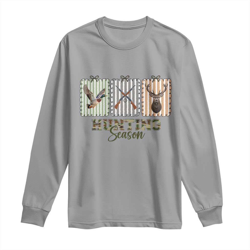 Hunting Season Long Sleeve Shirt Funny Hunter Wife Gift TS12 Sport Gray Print Your Wear