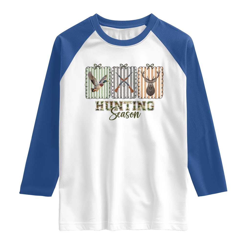 Hunting Season Raglan Shirt Funny Hunter Wife Gift TS12 White Royal Print Your Wear