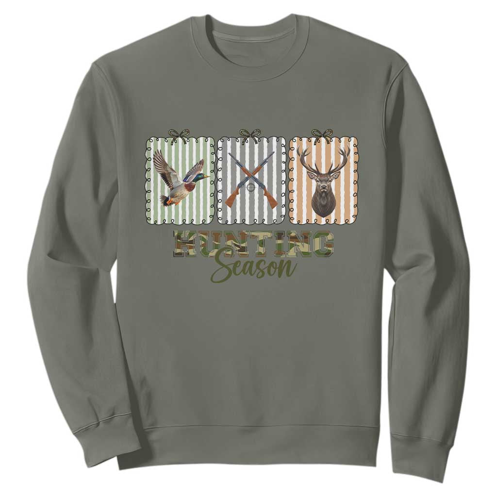 Hunting Season Sweatshirt Funny Hunter Wife Gift TS12 Military Green Print Your Wear