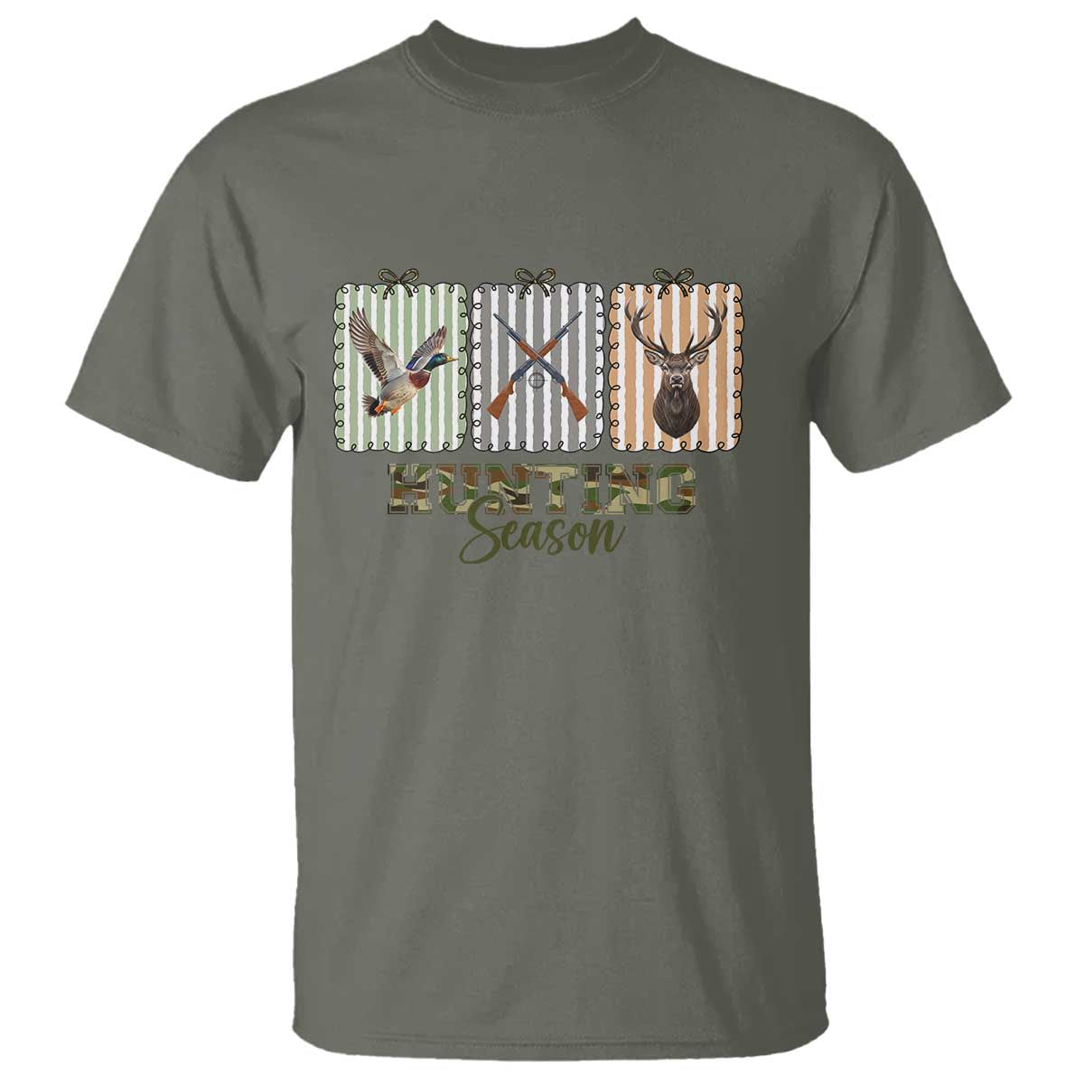 Hunting Season T Shirt Funny Hunter Wife Gift TS12 Military Green Print Your Wear