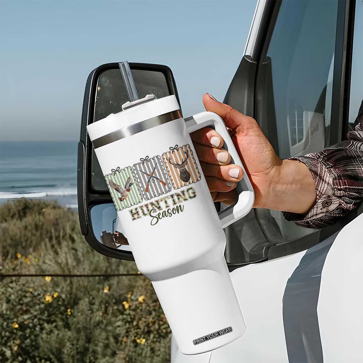 Hunting Season Tumbler With Handle Funny Hunter Wife Gift TS12 Print Your Wear