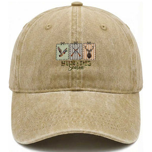 Hunting Season Washed Cotton Baseball Cap Funny Hunter Wife Gift TS12 Washed Cap Universal Fit Khaki Print Your Wear