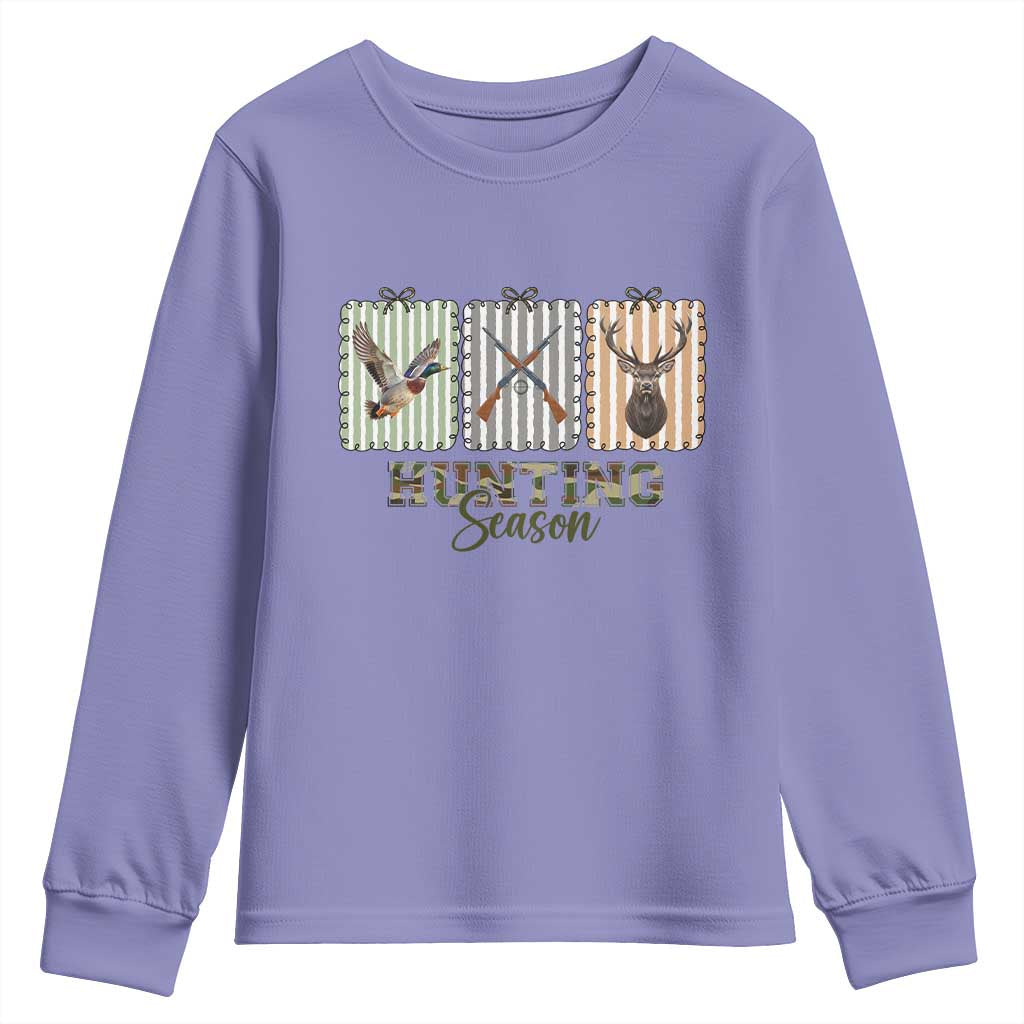 Hunting Season Youth Sweatshirt Funny Hunter Wife Gift TS12 Violet Print Your Wear