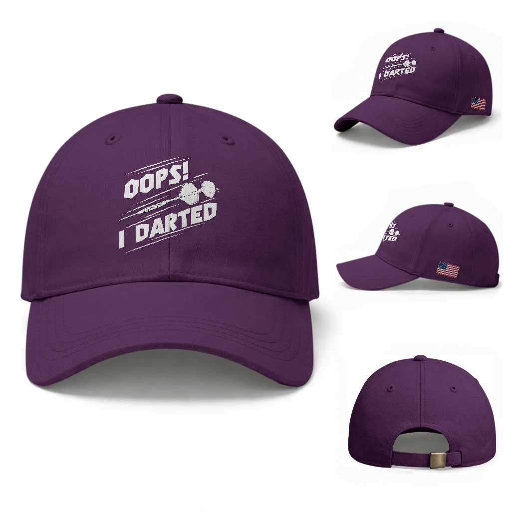 Funny Dart Thrower Baseball Cap Oops I Darted Gift For Dartist TS12 Baseball Cap Universal Fit Purple Print Your Wear
