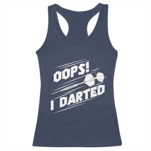 Funny Dart Thrower Racerback Tank Top Oops I Darted Gift For Dartist TS12 Navy Print Your Wear