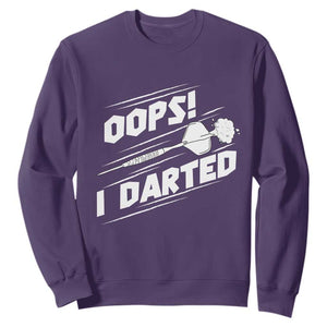 Funny Dart Thrower Sweatshirt Oops I Darted Gift For Dartist TS12 Purple Print Your Wear