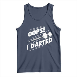 Funny Dart Thrower Tank Top Oops I Darted Gift For Dartist TS12 Navy Print Your Wear