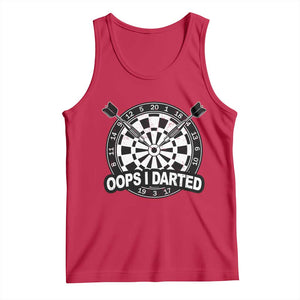 Funny Oops I Darted Tank Top Sarcastic Dartist Darts Lover Gift TS12 Red Print Your Wear