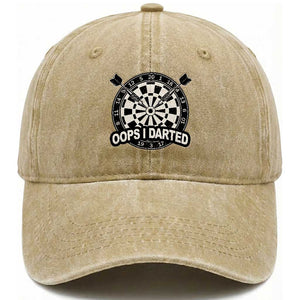 Funny Oops I Darted Washed Cotton Baseball Cap Sarcastic Dartist Darts Lover Gift TS12 Print Your Wear