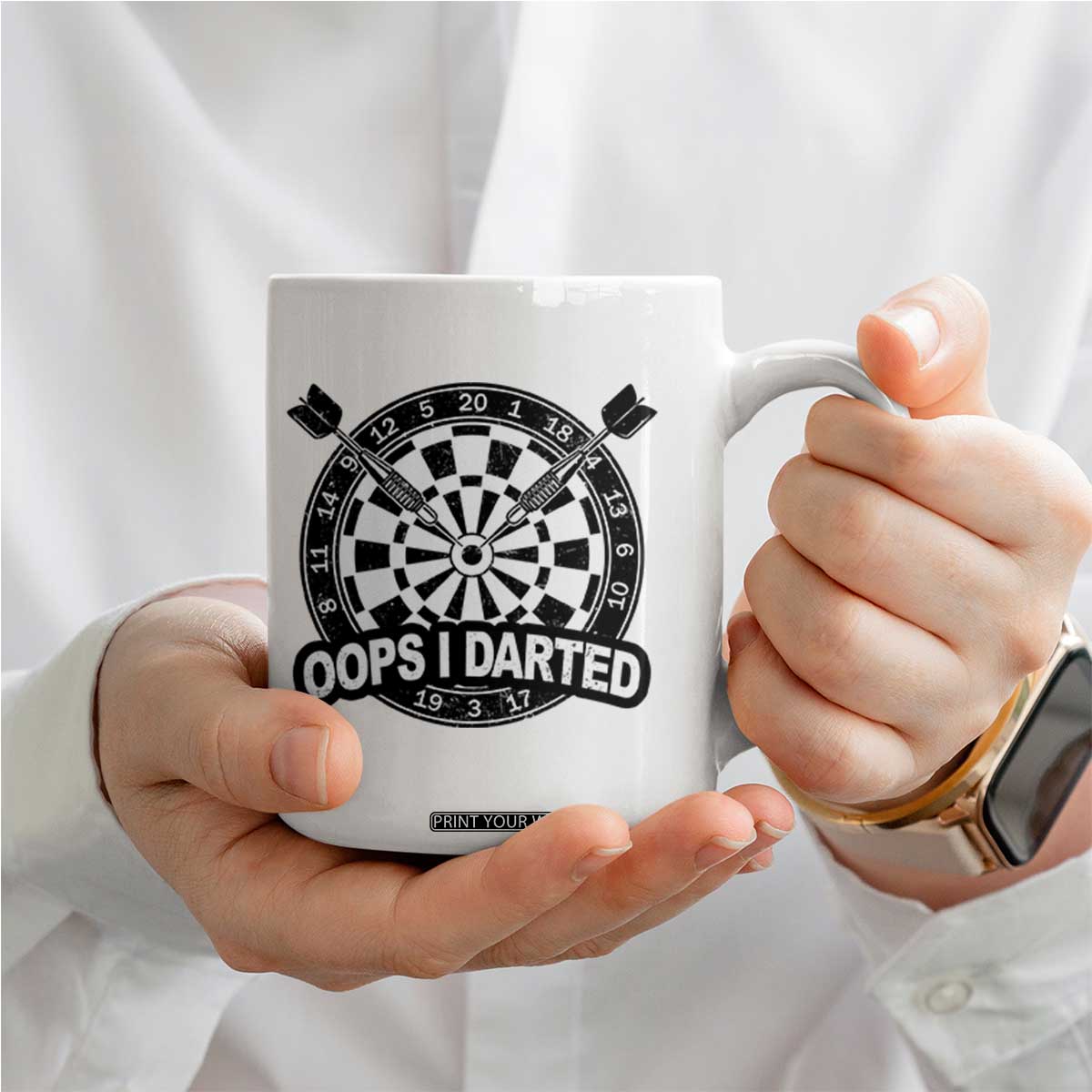 Funny Oops I Darted Coffee Mug Sarcastic Dartist Darts Lover Gift TS12 Print Your Wear