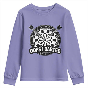 Funny Oops I Darted Youth Sweatshirt Sarcastic Dartist Darts Lover Gift TS12 Violet Print Your Wear