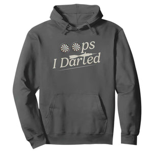 Oops I Darted Hoodie Funny Pub Darts Lover TS12 Dark Heather Print Your Wear