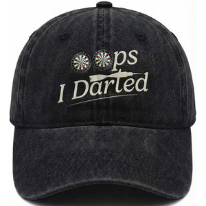 Oops I Darted Washed Cotton Baseball Cap Funny Pub Darts Lover TS12 Print Your Wear