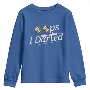Oops I Darted Youth Sweatshirt Funny Pub Darts Lover TS12 Royal Blue Print Your Wear