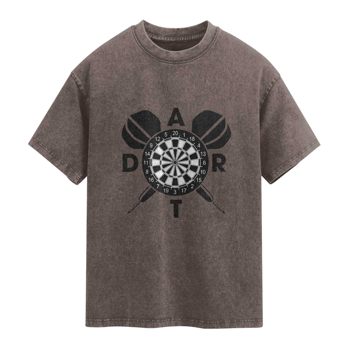 Vintage Dartboard Gift Idea For Dart Lover Washed Cotton T-Shirt