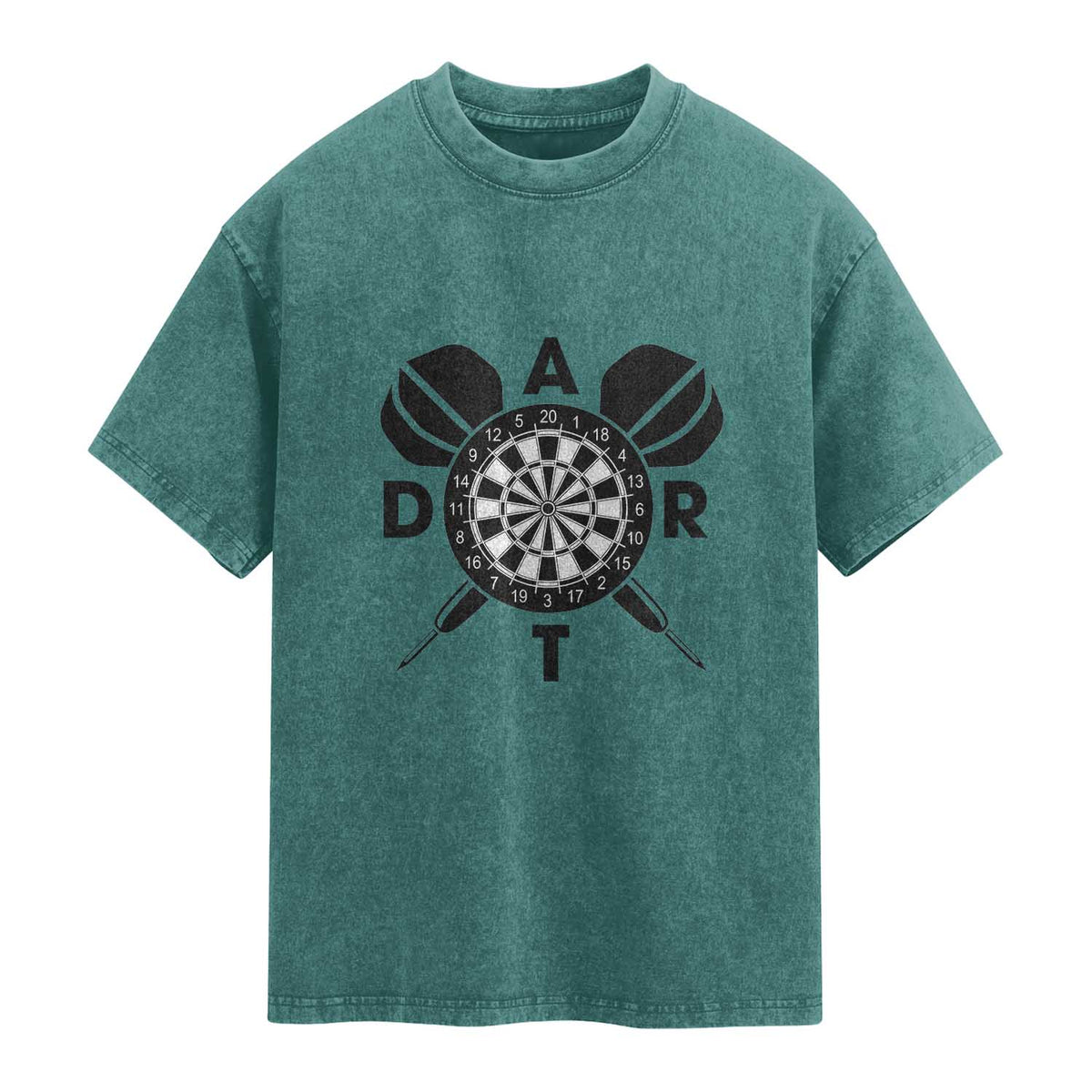 Vintage Dartboard Gift Idea For Dart Lover Washed Cotton T-Shirt