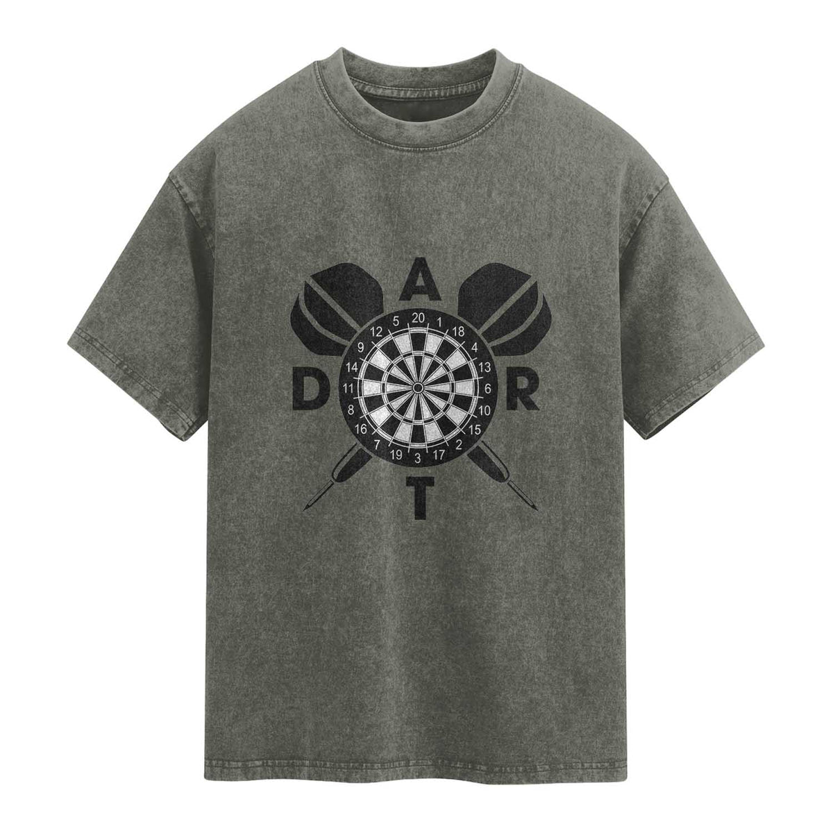 Vintage Dartboard Gift Idea For Dart Lover Washed Cotton T-Shirt