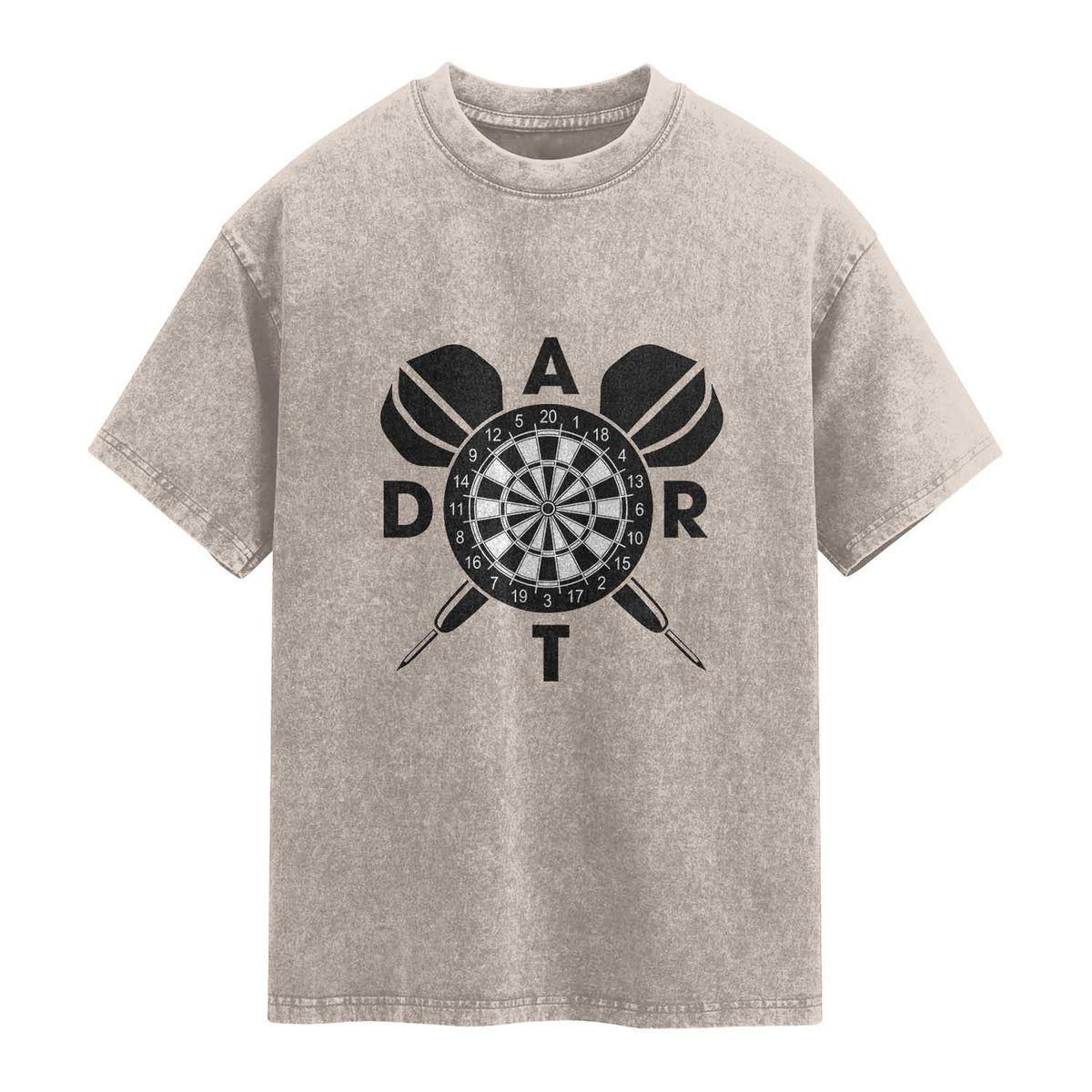 Vintage Dartboard Gift Idea For Dart Lover Washed Cotton T-Shirt