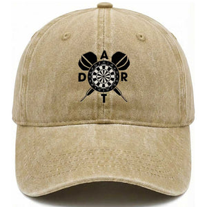 Vintage Dartboard Gift Idea For Dart Lover Washed Cotton Baseball Cap TS12 Print Your Wear