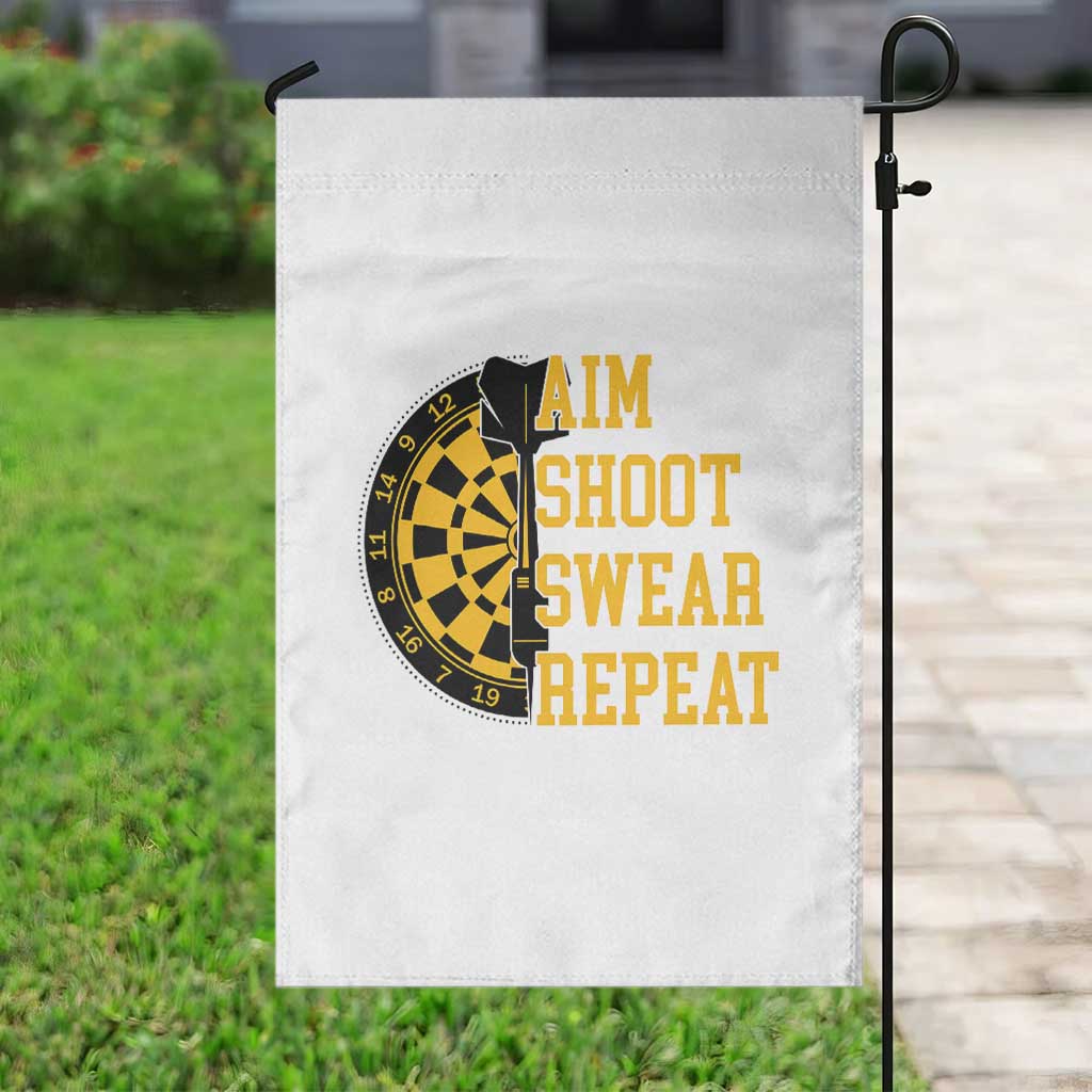 Funny Darts Retro Vintage Garden Flag Aim Shoot Swear Repeat Dartist Gift TS12 Print Your Wear