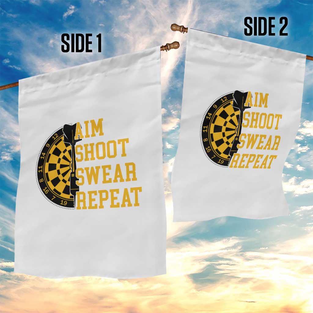 Funny Darts Retro Vintage Garden Flag Aim Shoot Swear Repeat Dartist Gift TS12 Print Your Wear