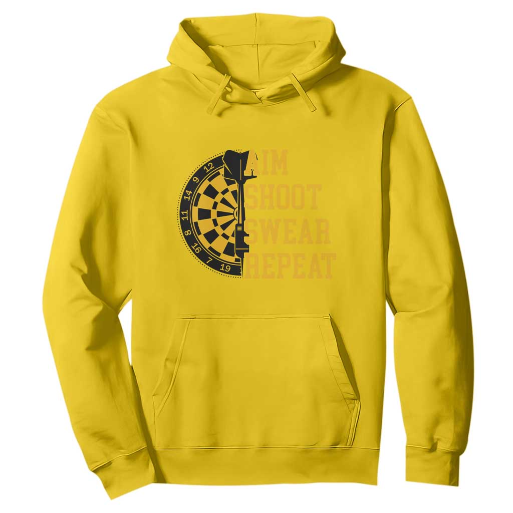 Funny Darts Retro Vintage Hoodie Aim Shoot Swear Repeat Dartist Gift TS12 Daisy Print Your Wear