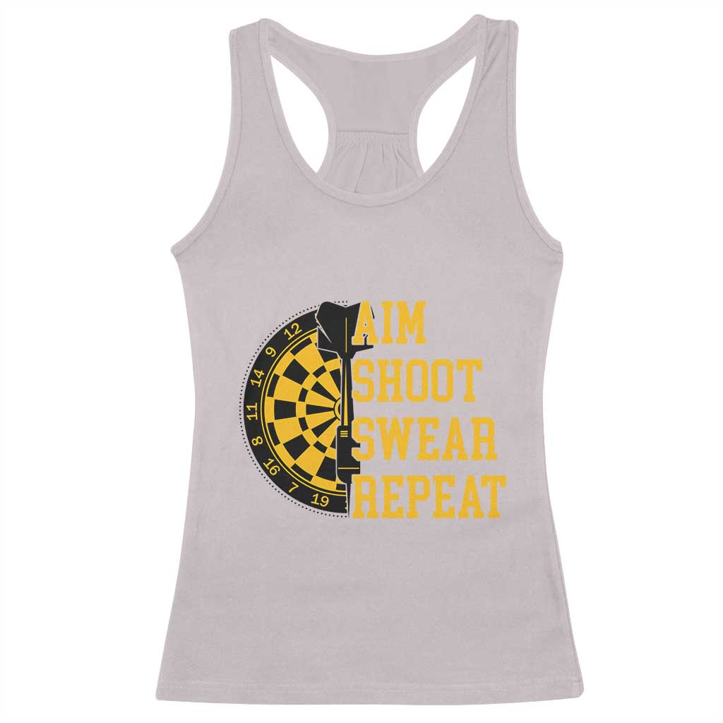 Funny Darts Retro Vintage Racerback Tank Top Aim Shoot Swear Repeat Dartist Gift TS12 Ice Gray Print Your Wear