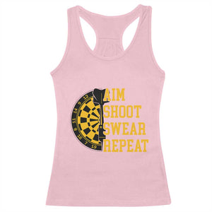Funny Darts Retro Vintage Racerback Tank Top Aim Shoot Swear Repeat Dartist Gift TS12 Light Pink Print Your Wear