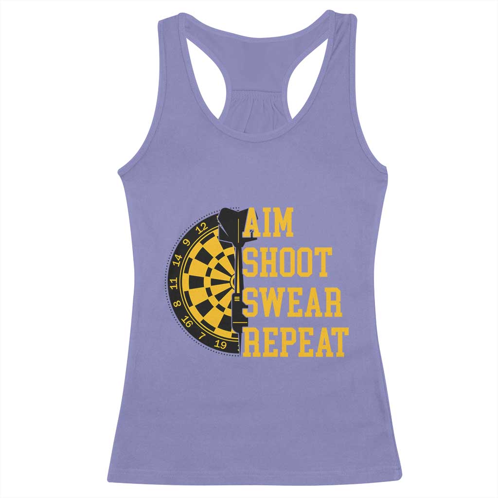 Funny Darts Retro Vintage Racerback Tank Top Aim Shoot Swear Repeat Dartist Gift TS12 Violet Print Your Wear
