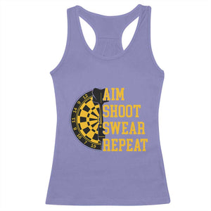 Funny Darts Retro Vintage Racerback Tank Top Aim Shoot Swear Repeat Dartist Gift TS12 Violet Print Your Wear