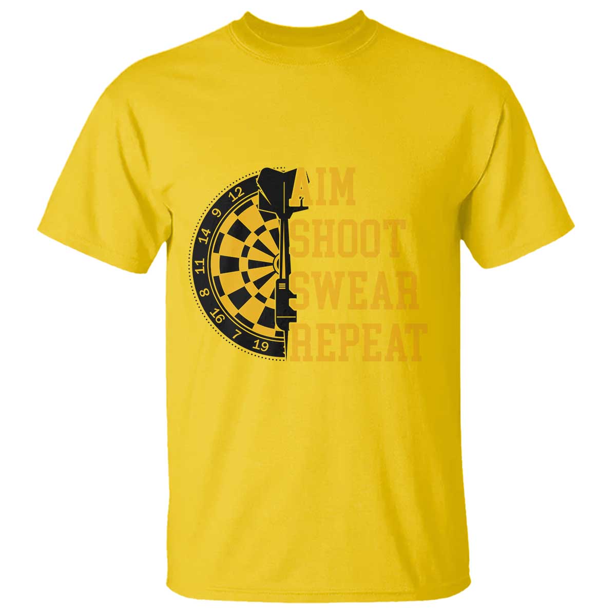 Funny Darts Retro Vintage T Shirt Aim Shoot Swear Repeat Dartist Gift TS12 Daisy Print Your Wear