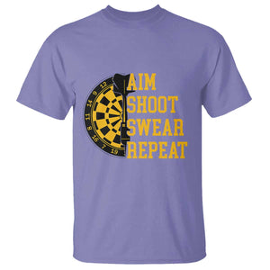 Funny Darts Retro Vintage T Shirt Aim Shoot Swear Repeat Dartist Gift TS12 Violet Print Your Wear