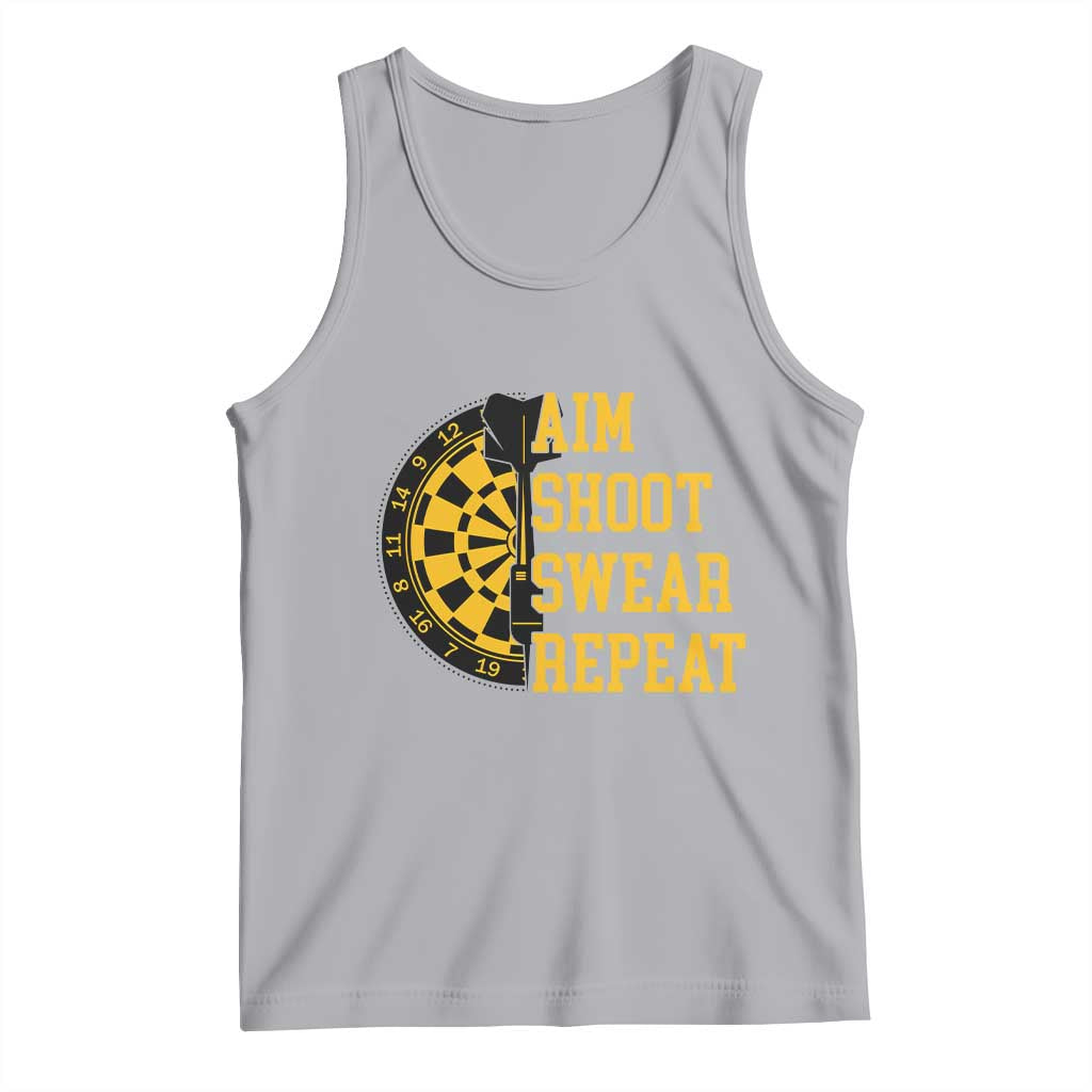 Funny Darts Retro Vintage Tank Top Aim Shoot Swear Repeat Dartist Gift TS12 Athletic Heather Print Your Wear