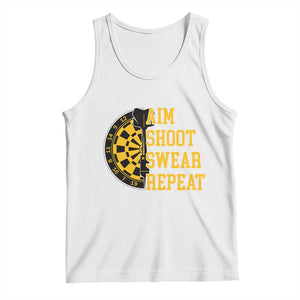 Funny Darts Retro Vintage Tank Top Aim Shoot Swear Repeat Dartist Gift TS12 White Print Your Wear