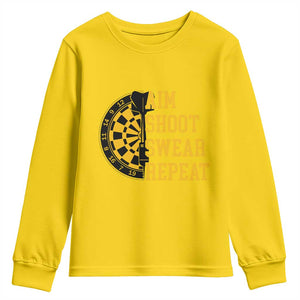 Funny Darts Retro Vintage Youth Sweatshirt Aim Shoot Swear Repeat Dartist Gift TS12 Daisy Print Your Wear