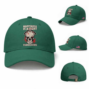 Happiness Is a Tight Threesome Baseball Cap Gothic Dart Player Gift TS12 Baseball Cap Universal Fit Irish Green Print Your Wear