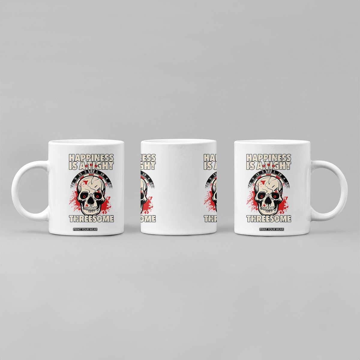 Happiness Is a Tight Threesome Coffee Mug Gothic Dart Player Gift TS12 Print Your Wear
