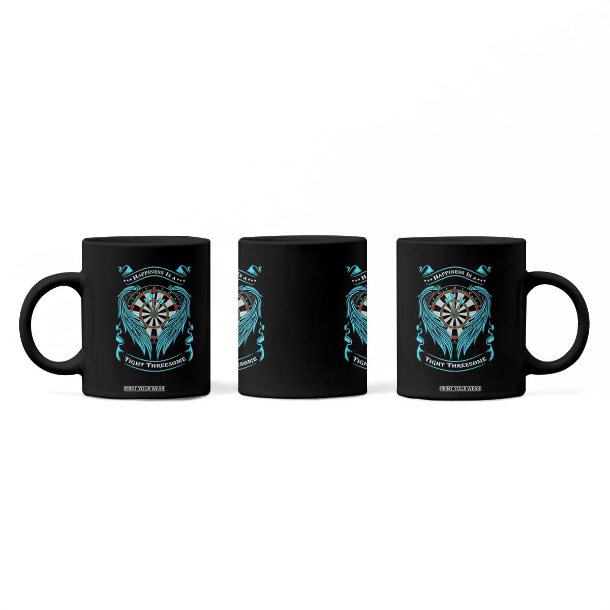 Dart Player Sport Coffee Mug Darts Happiness Is A Tight Threesome TS12 Print Your Wear
