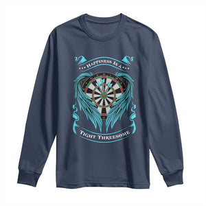 Dart Player Sport Long Sleeve Shirt Darts Happiness Is A Tight Threesome TS12 Navy Print Your Wear
