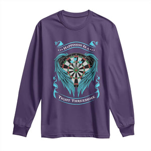 Dart Player Sport Long Sleeve Shirt Darts Happiness Is A Tight Threesome TS12 Purple Print Your Wear