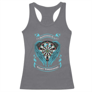 Dart Player Sport Racerback Tank Top Darts Happiness Is A Tight Threesome TS12 Charcoal Print Your Wear