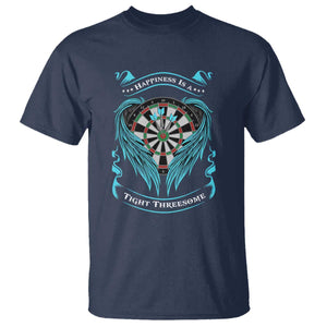 Dart Player Sport T Shirt Darts Happiness Is A Tight Threesome TS12 Navy Print Your Wear