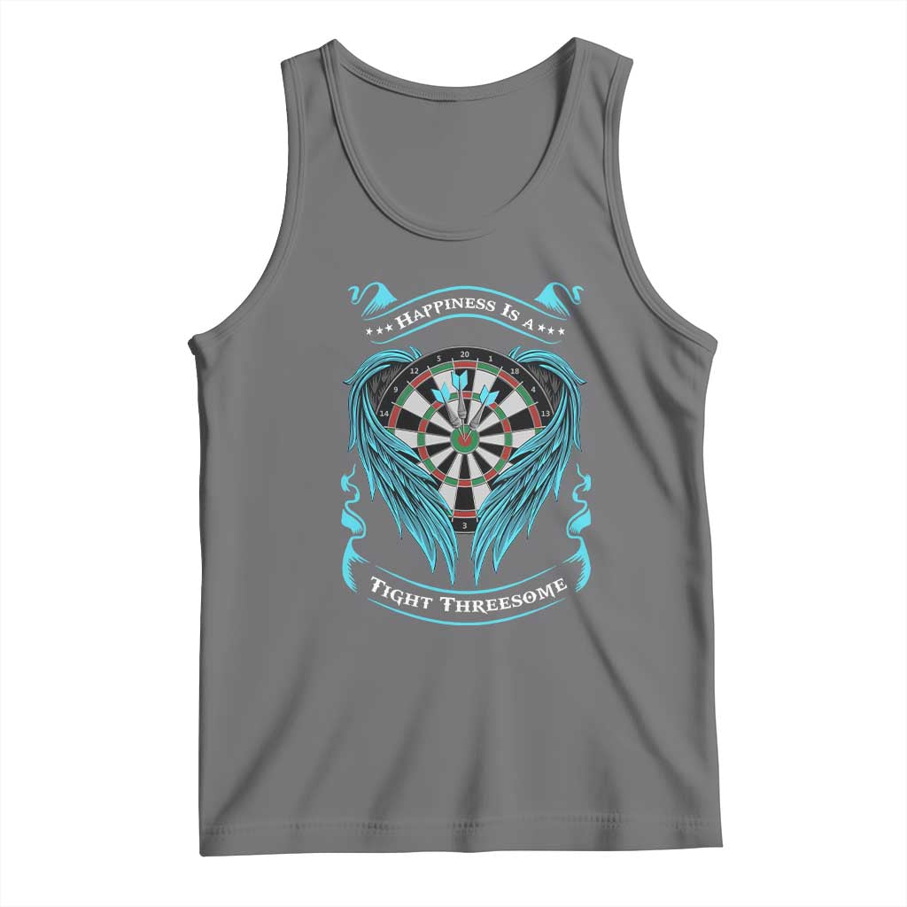 Dart Player Sport Tank Top Darts Happiness Is A Tight Threesome TS12 Black Heather Print Your Wear