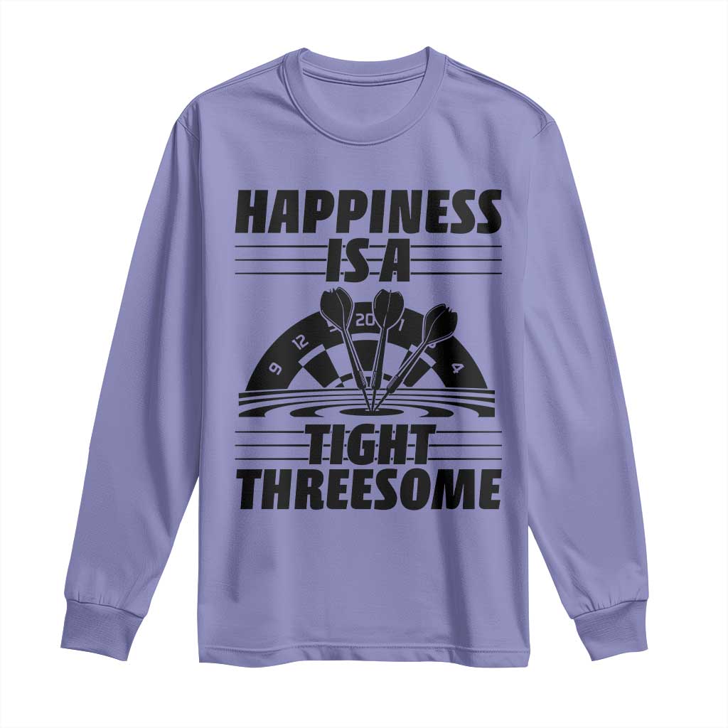 Dirty Joke Darts Gift Long Sleeve Shirt Darts Happiness Is A Tight Threesome TS12 Violet Print Your Wear