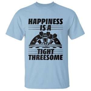 Dirty Joke Darts Gift T Shirt Darts Happiness Is A Tight Threesome TS12 Light Blue Print Your Wear
