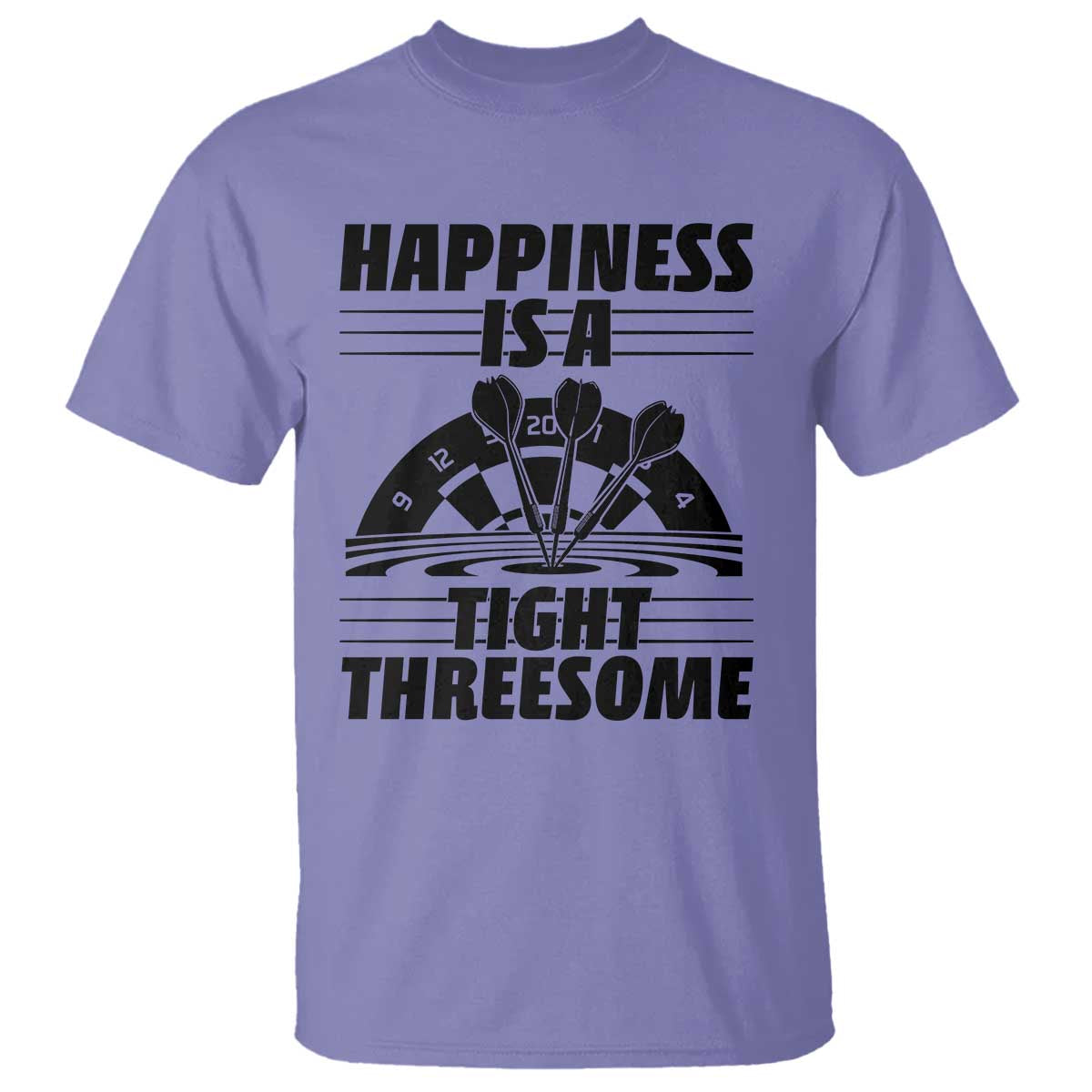 Dirty Joke Darts Gift T Shirt Darts Happiness Is A Tight Threesome TS12 Violet Print Your Wear
