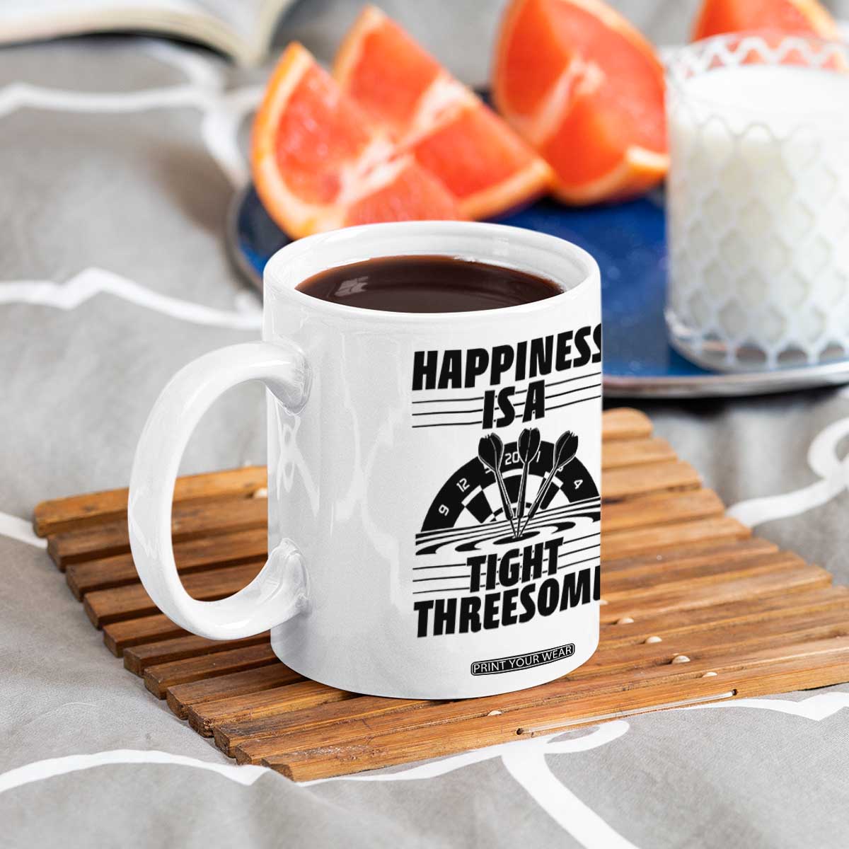 Dirty Joke Darts Gift Coffee Mug Darts Happiness Is A Tight Threesome TS12 Print Your Wear
