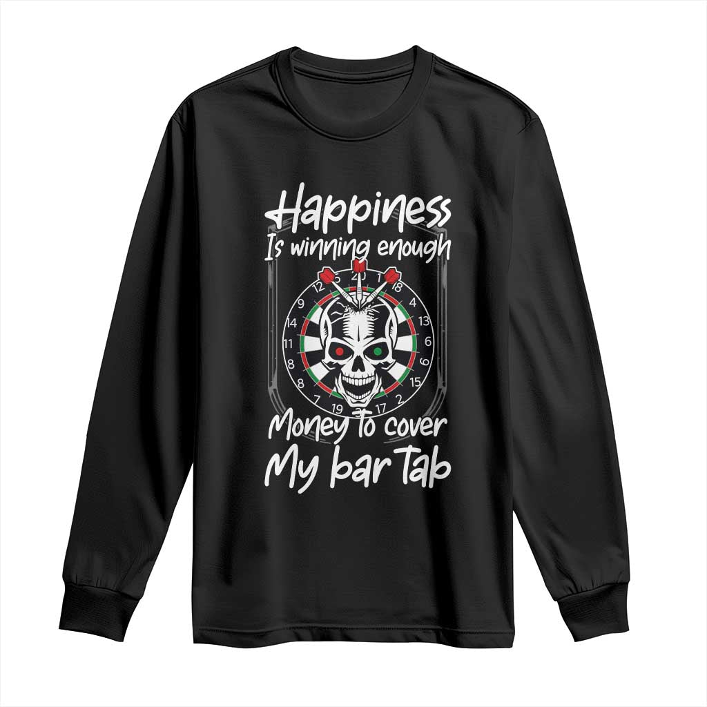 Darts Lover Drinking Game Long Sleeve Shirt Winning Money To Cover My Bar Tab TS12 Black Print Your Wear